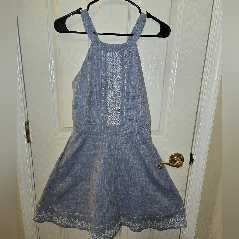 Guess Light Blue and White Dress
